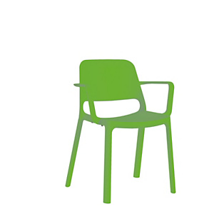 Deco Sedia attesa impilabile con braccioli, Polipropilene, Verde Deco Sedia attesa impilabile con braccioli, Polipropilene, Verde