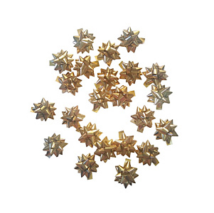 Decorazioni per pacco regalo, Stelline Oro, Dimensioni 14 mm (confezioni 100 pezzi) Decorazioni per pacco regalo, Stelline Oro, Dimensioni 14 mm (confezioni 100 pezzi)