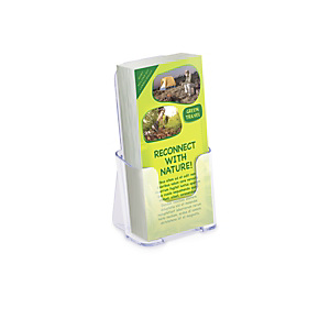 deflecto® Portadepliant da tavolo, 1 scomparto, 11 x 8 x 19,7 cm (1/3 A4), Trasparente deflecto® Portadepliant da tavolo, 1 scomparto, 11 x 8 x 19,7 cm (1/3 A4), Trasparente