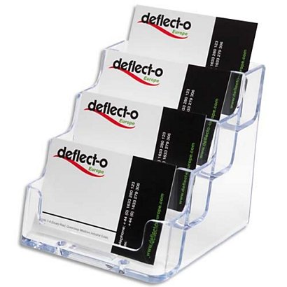 DEFLECTO Porte-cartes visite 1x4 compartiment transparent 9.8X8.9X10,5cm