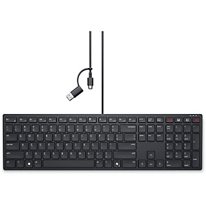 DELL Clavier filaire de collaboration Pro - KB525C - États-Unis international (QWERTY), Taille réelle (100 %), Avec fil, USB, Plunger key switch, QWER DELL Clavier filaire de collaboration Pro - KB525C - États-Unis international (QWERTY), Taille réelle (100 %), Avec fil, USB, Plunger key switch, QWER