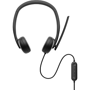 Dell WH3024, Alámbrico, Llamadas/Música, 20 - 20000 Hz, 110 g, Auriculares, Negro HE324-DWW