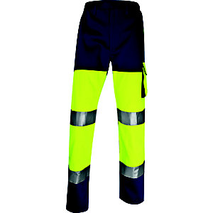 DELTA PLUS Pantaloni da lavoro alta visibilità PHPA2, Taglia 3XL, Giallo/Blu/Argento