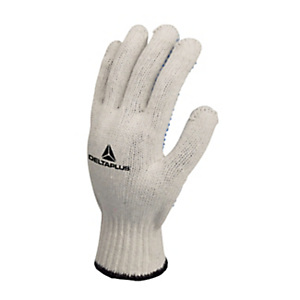 DELTAPLUS Guanto da lavoro TP169, Protezione meccanica, Rivestimento in maglia non spalmato puntinato in PVC, Taglia 7, Bianco/Azzurro (confezione 12 paia) DELTAPLUS Guanto da lavoro TP169, Protezione meccanica, Rivestimento in maglia non spalmato puntinato in PVC, Taglia 7, Bianco/Azzurro (confezione 12 paia)