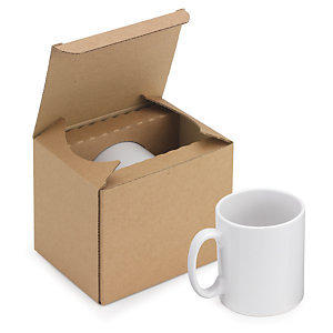 Deluxe crash-lock postal mug box