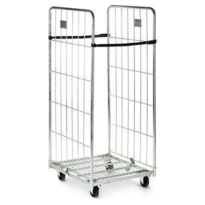 Demountable roll container accessory, extra shelf