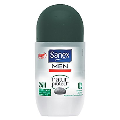 Deodorant roll on Sanex Natur Protect Heren normale huid, per flesje van 50 ml