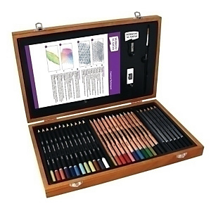 DERWENT Academy Lápices de colores, caja de madera de 35 piezas, 6 lápices Sketching 3B al 2B, 12 lápices de colorear, 12 lápices acuerables, 1 goma, sacapuntas, pincel, bloc, ficha con ideas DERWENT Academy Lápices de colores, caja de madera de 35 piezas, 6 lápices Sketching 3B al 2B, 12 lápices de colorear, 12 lápices acuerables, 1 goma, sacapuntas, pincel, bloc, ficha con ideas