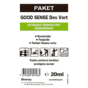 Détergent désinfectant surodorant Good Sense vert, 250 doses de 20 ml Détergent désinfectant surodorant Good Sense vert, 250 doses de 20 ml