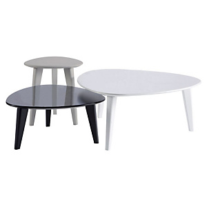 Dilara Lot de 3 Tables basses d'accueil - Blanc, noir et gris Dilara Lot de 3 Tables basses d'accueil - Blanc, noir et gris