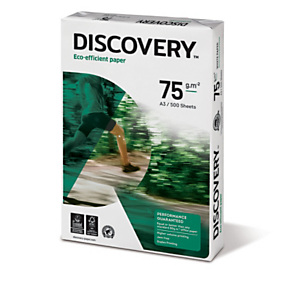 Discovery Carta multiuso A3 per Fax, Fotocopiatrici, Stampanti Laser e Inkjet, 75 g/m², Bianco Discovery Carta multiuso A3 per Fax, Fotocopiatrici, Stampanti Laser e Inkjet, 75 g/m², Bianco