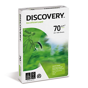Discovery Papel Multifunción para Faxes, Fotocopiadoras, Impresoras Láser e Impresoras de Inyección de Tinta Blanco A4 70 g/m² Discovery Papel Multifunción para Faxes, Fotocopiadoras, Impresoras Láser e Impresoras de Inyección de Tinta Blanco A4 70 g/m²