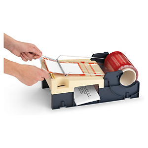 Dispenser for documents enclosed labels on a roll