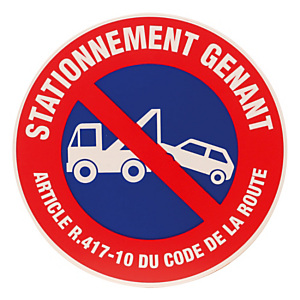 Disque de signalisation d'interdiction de stationner, stationnement gênant ø 30 cm Disque de signalisation d'interdiction de stationner, stationnement gênant ø 30 cm