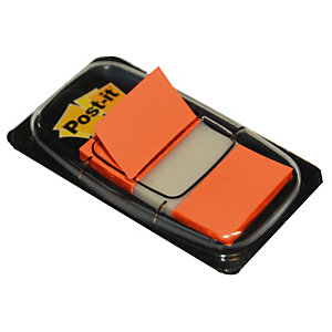 Distributeur de 50 index Post-it®  largeur 25 mm coloris orange