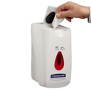 Distributeur de lingettes désinfectantes Kleenex, coloris blanc Distributeur de lingettes désinfectantes Kleenex, coloris blanc
