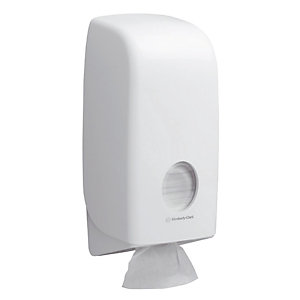 Distributeur papier toilette Aquarius ABS blanc pour paquets