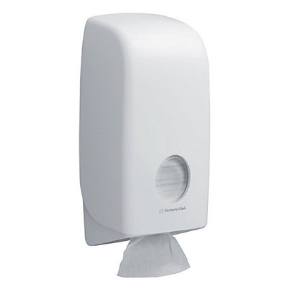 Distributeur papier toilette Aquarius ABS blanc pour paquets - 1