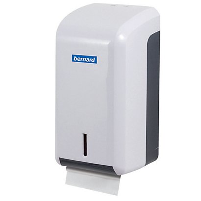 Distributeur papier toilette Bernard Maxi ABS blanc-gris pour paquets - 1