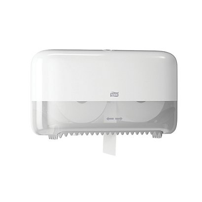 Distributeur papier toilette Tork double rouleaux ABS blanc - 1