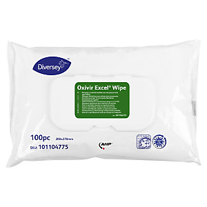 Diversey 100 panni disinfettanti monouso per superfici Oxivir Excel Wipe, 20 x 27 cm Diversey 100 panni disinfettanti monouso per superfici Oxivir Excel Wipe, 20 x 27 cm