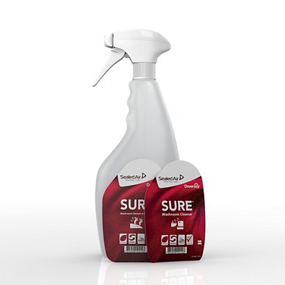 Diversey Flacone spray vuoto ricaricabile per detergente e disincrostante per bagno SURE 750 ml (Confezione 6 pezzi ) - 1
