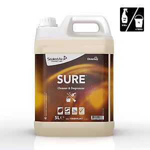 Diversey SURE Cleaner & Degreaser Detergente e sgrassatore A base vegetale Biodegradabile al 100% 5 litri Diversey SURE Cleaner & Degreaser Detergente e sgrassatore A base vegetale Biodegradabile al 100% 5 litri