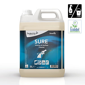 Diversey SURE Interior & Surface Cleaner Detergente per interni e superfici A base vegetale Biodegradabile al 100% 5 litri