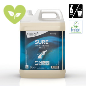 Diversey SURE Interior & Surface Cleaner Detergente per interni e superfici A base vegetale Biodegradabile al 100% 5 litri