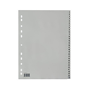 Divisorio prestampato, A4, 31 tasti Giorni 1-31, Polipropilene, Bianco Divisorio prestampato, A4, 31 tasti Giorni 1-31, Polipropilene, Bianco