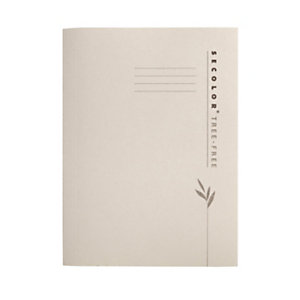 DJOIS by Tarifold  Chemise 3 rabats sans élastique Tree-Free A4 en carton recyclable - Beige - lot de 10