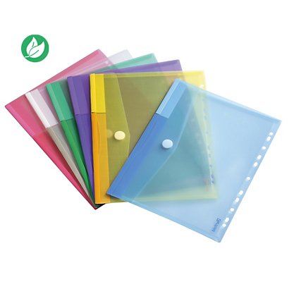DJOIS by Tarifold Pochettes-enveloppes perforées Color Collection A4  polypropylène assorties - lot de 12 - Chemises Pochettesfavorable à acheter  dans notre magasin