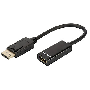 DLH ADAPTATEUR DISPLAYPORT MALE VERS HDMI FEMELLE, Displayport, HMDI, 0,23 m, Noir DY-TU4664B DLH ADAPTATEUR DISPLAYPORT MALE VERS HDMI FEMELLE, Displayport, HMDI, 0,23 m, Noir DY-TU4664B