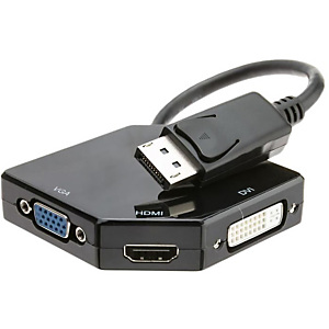 DLH ADAPTATEUR DISPLAYPORT VERS HDMI / DVI / VGA, DisplayPort, DVI-D + VGA (D-Sub) + HDMI, Mâle, Femelle, Droit, Droit DY-TU4242B DLH ADAPTATEUR DISPLAYPORT VERS HDMI / DVI / VGA, DisplayPort, DVI-D + VGA (D-Sub) + HDMI, Mâle, Femelle, Droit, Droit DY-TU4242B