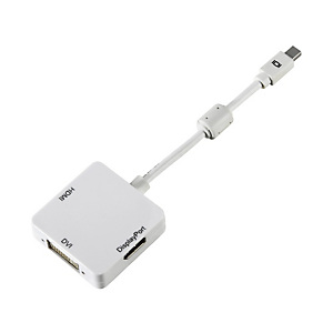 DLH ADAPTATEUR MINI DISPLAYPORT VERS HDMI / DVI / DISPLAYPORT, 0,15 m, Mini DisplayPort, DisplayPort + DVI-D + HDMI, Mâle, Femelle, Droit DY-TU4534W DLH ADAPTATEUR MINI DISPLAYPORT VERS HDMI / DVI / DISPLAYPORT, 0,15 m, Mini DisplayPort, DisplayPort + DVI-D + HDMI, Mâle, Femelle, Droit DY-TU4534W