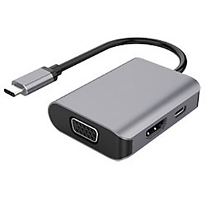DLH ADAPTATEUR USB-C VERS HDMI ou VGA, 3840 x 2160 pixels, RoHS, CE, Noir, Argent, Aluminium, 42 g, 50 g DY-TU4212 DLH ADAPTATEUR USB-C VERS HDMI ou VGA, 3840 x 2160 pixels, RoHS, CE, Noir, Argent, Aluminium, 42 g, 50 g DY-TU4212