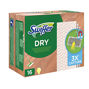 Doekjes voor hout en parket Dry voor Swiffer bezem, doos van 16