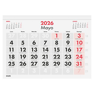 DOHE Calendario de sobremesa / faldilla 2026, mensual, números grandes, 150 x 210 mm DOHE Calendario de sobremesa / faldilla 2026, mensual, números grandes, 150 x 210 mm