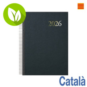 DOHE Segovia Agenda día-página 2026, 140 x 200 mm, espiral, tapa de cartón, català, negro DOHE Segovia Agenda día-página 2026, 140 x 200 mm, espiral, tapa de cartón, català, negro
