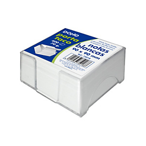 DOHE Soporte transparente + taco de notas sueltas 90 x 90 mm blanco DOHE Soporte transparente + taco de notas sueltas 90 x 90 mm blanco