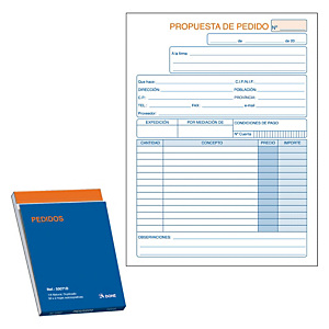 DOHE Talonario preimpreso en castellano para pedidos 144 x 210 mm con copia 50 hojas x 2 DOHE Talonario preimpreso en castellano para pedidos 144 x 210 mm con copia 50 hojas x 2