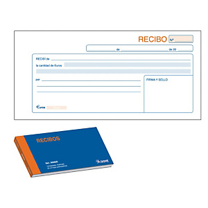 DOHE Talonario preimpreso en castellano para recibos 210 x 100 mm con copia 50 hojas x 2 DOHE Talonario preimpreso en castellano para recibos 210 x 100 mm con copia 50 hojas x 2