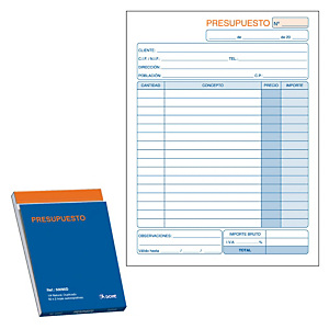 DOHE Talonario preimpreso para presupuestos 144 x 210 mm con copia 50 hojas x 2 DOHE Talonario preimpreso para presupuestos 144 x 210 mm con copia 50 hojas x 2