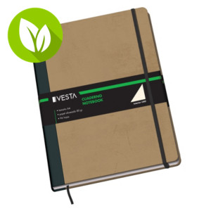 Dohe Vesta Nature Cuaderno, tapa cartoné, con goma, 96 hojas, Liso A4