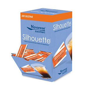 Dolcificante da tavolo con aspartame in espositore Silhouette, Bustina monodose da 1 g (confezione 300 pezzi) Dolcificante da tavolo con aspartame in espositore Silhouette, Bustina monodose da 1 g (confezione 300 pezzi)