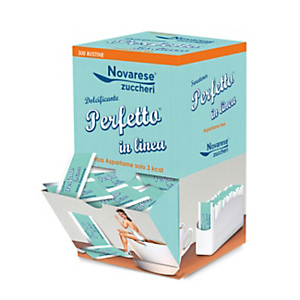 Dolcificante senza aspartame in espositore Perfetto in Linea, Bustina monodose da 0,8 g (confezione 300 pezzi) Dolcificante senza aspartame in espositore Perfetto in Linea, Bustina monodose da 0,8 g (confezione 300 pezzi)