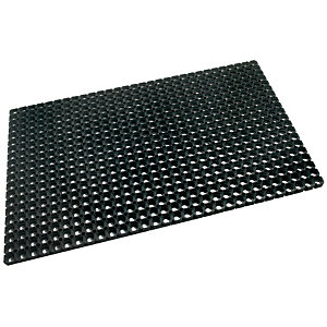Doortex Tapis d'extérieur rectangle en caoutchouc 80 x 120 cm - Noir