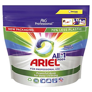 Dosettes lessive Ariel Professional All in 1 Colour, sachet de 75