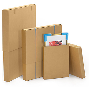 Double wall, flat telescopic cardboard boxes