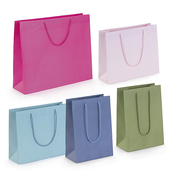 Draagtas van mat kraftpapier wit 40 x 32 x 12 cm